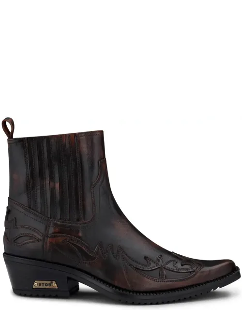 Slip On Cowboy Ankle Boots