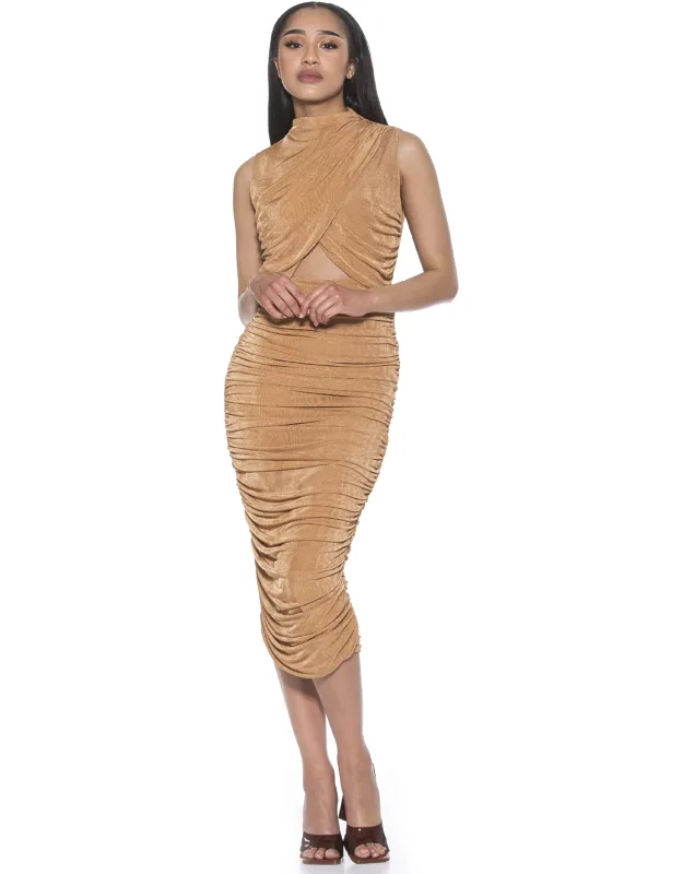 Khloe Dress With Mock Neckline And Ruching