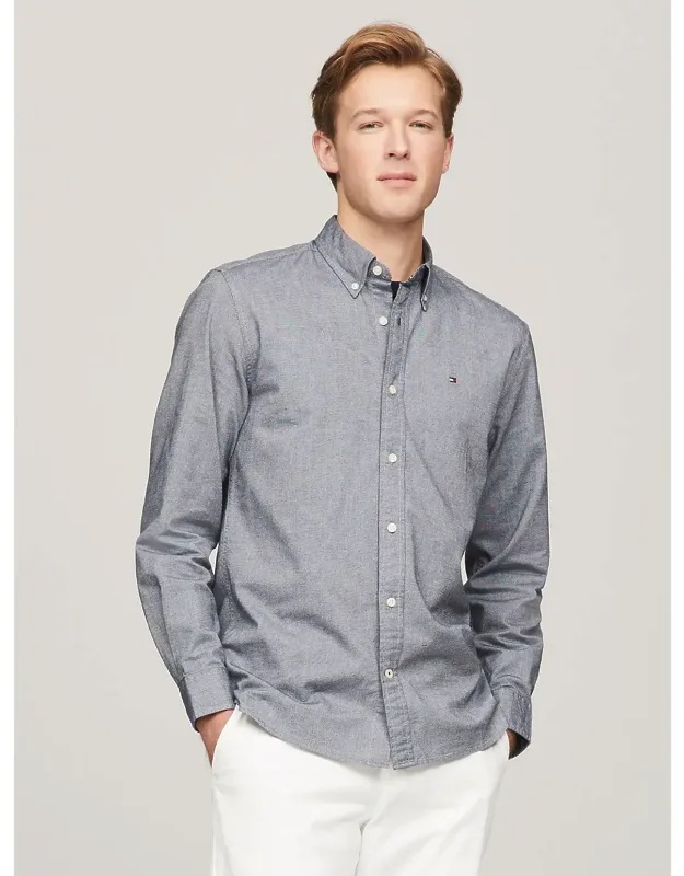 Tommy Hilfiger Regular Fit Stretch Oxford Shirt, Comfortable Stretch-cotton Construction