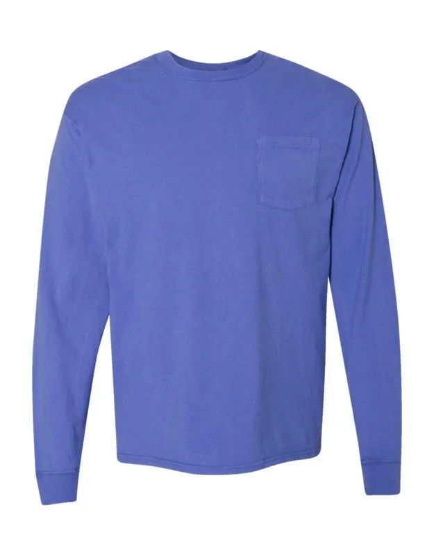 Comfortwash Long Sleeve T-shirt With A Pocket, 100% Ringspun Cotton