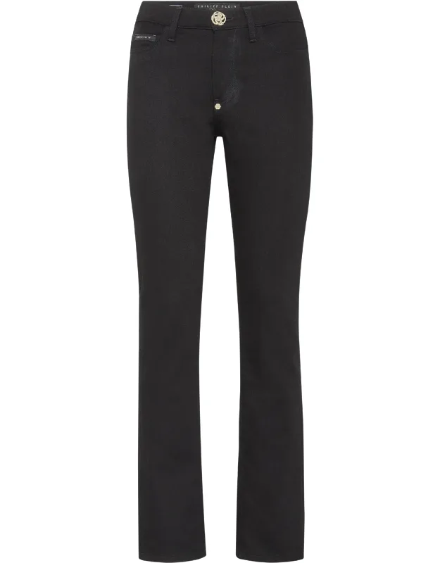 Denim Trousers Regular Fit Single Jewel Button, Pp Hexagon