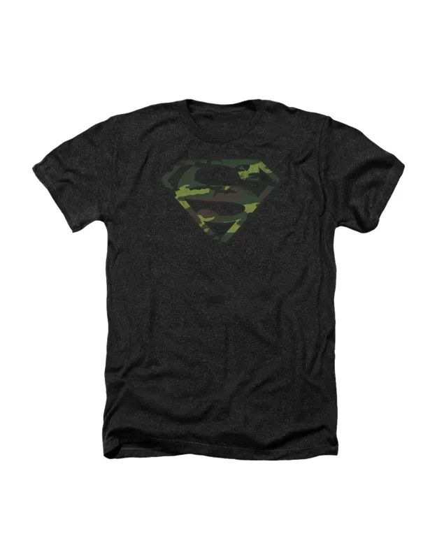 Superman Distressed Camo Shield Tee