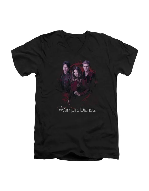 Vampire Diaries Company Of Three Short Sleeve V Neck Premium Cotton T-shirt