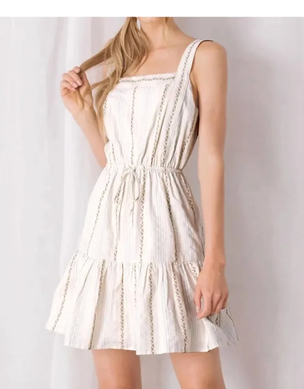 Striped And X Print Dress