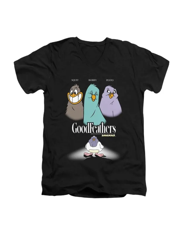 Animaniacs Goodfeathers Short Sleeve V Neck Premium Cotton T-shirt