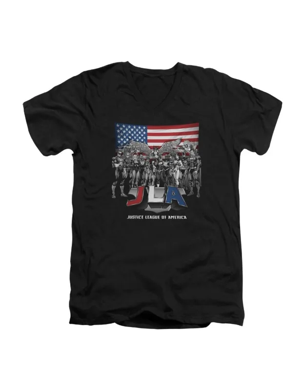 Justice League Of America All American League Short Sleeve V Neck T-shirt
