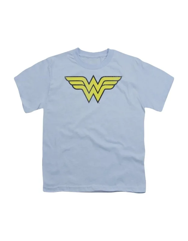 Dc Comics Wonder Woman Logo Distressed Short Sleeve Youth Tee - Stylish And Great For Everyday Wear