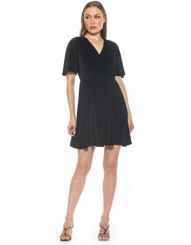 Velvet Fit And Flare Mini Dress