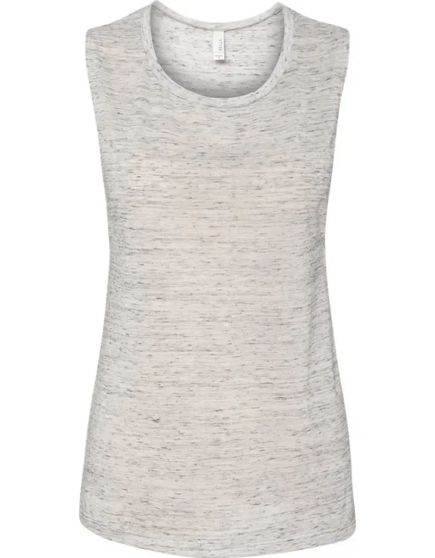 Flowy Scoop Muscle Tank With Relaxed Fit, Curved Bottom Hem