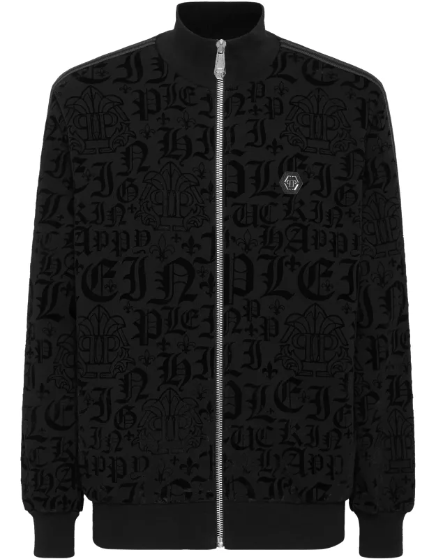 Jogging Jacket With Soft Cotton Blend Fleece And Zip Fastening