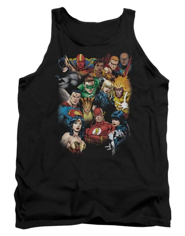 Justice League Of America The Leagues All Here Adult Tank Top 100% Pre-shrunk Cotton
