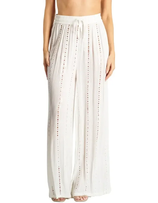 Trompe Drawstring Wide Leg Cover Up Pants