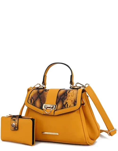Faux-snake Embossed Shoulder Bag With Matching Wallet