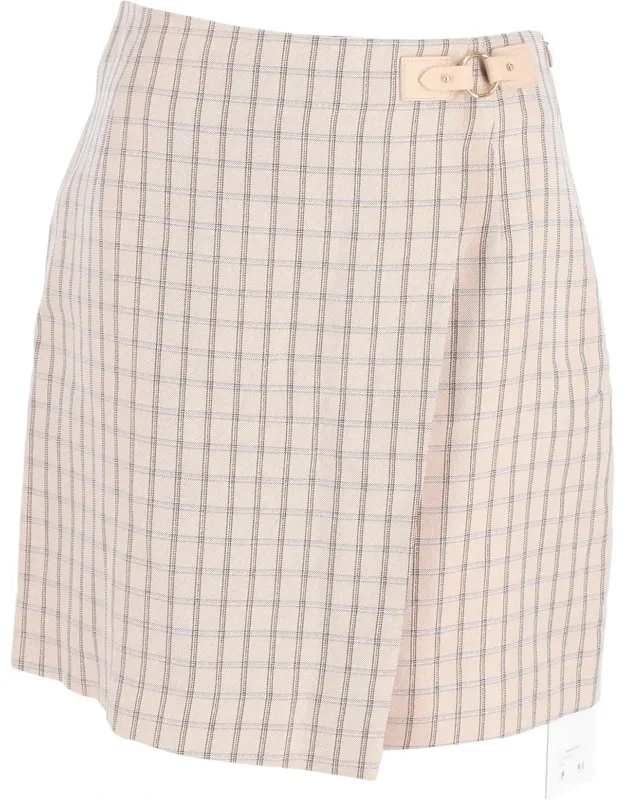 Checked Mini Wrap Skirt