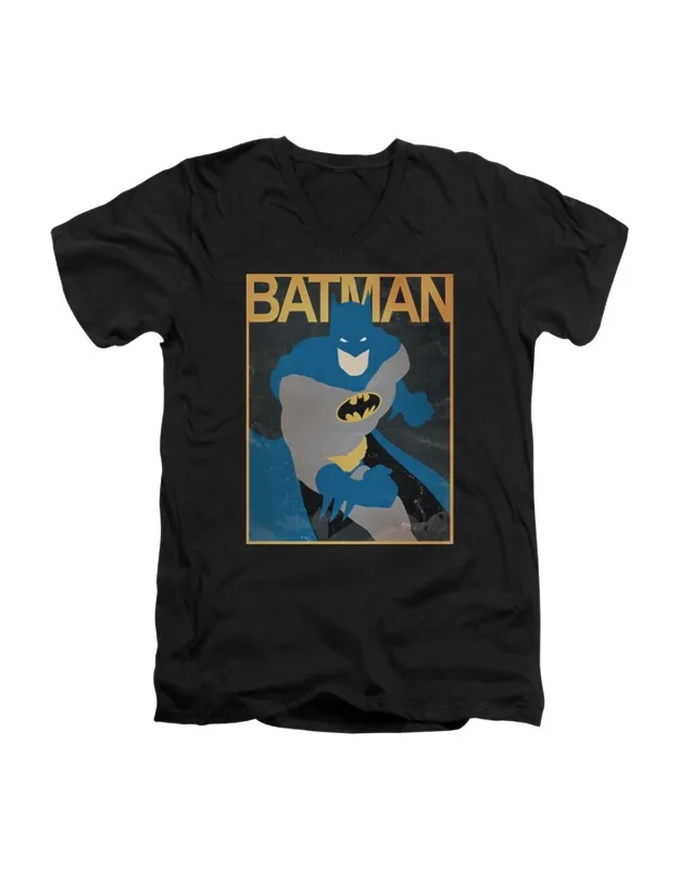 Batman Simple Bm Poster Short Sleeve V Neck Premium Cotton T-shirt