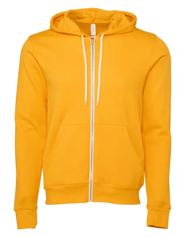 Zip-up Polycotton Fleece Hooded Sweatshirt