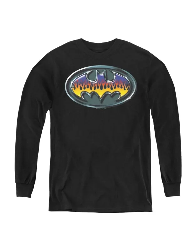 Batman Hot Rod Shield Long Sleeve Tee
