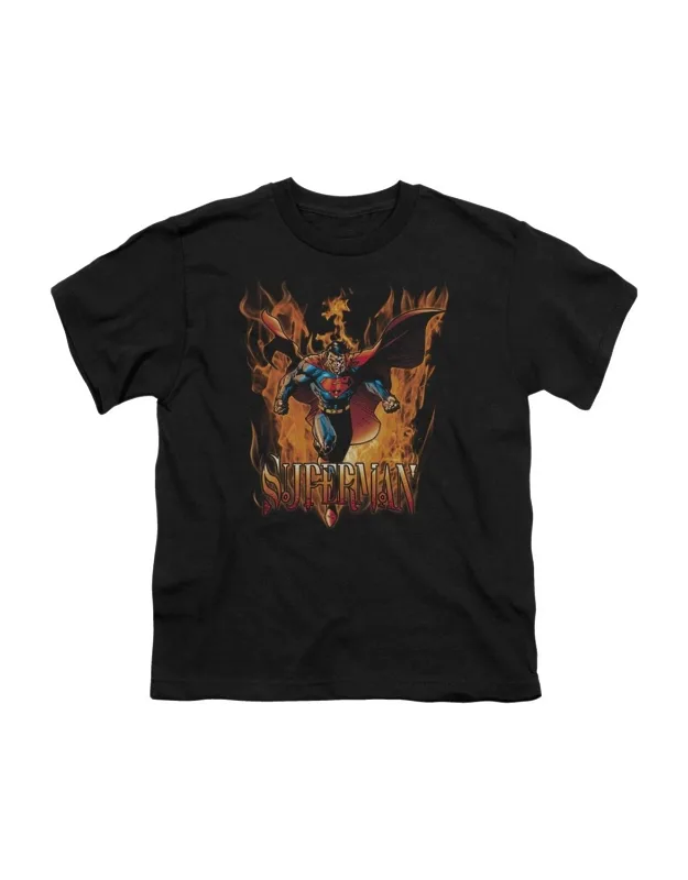 Superman Through The Fire Short Sleeve Tee - Stylish For Everyday Wear