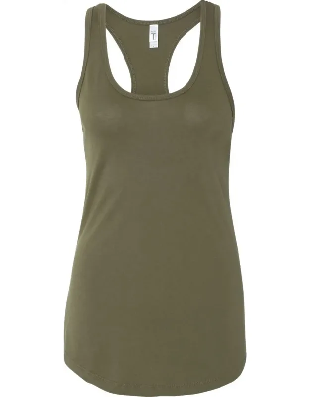 Next Level Ideal Racerback Tank With Curved Hem And Tear Away Label