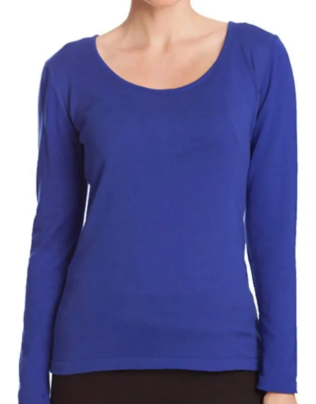 Long Sleeve Scoop Neck Top - Great Fit, Soft Fabric