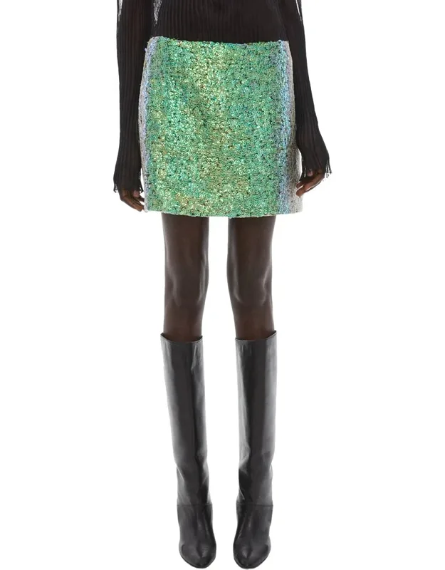 Relaxed Fit Sequin Mini Skirt