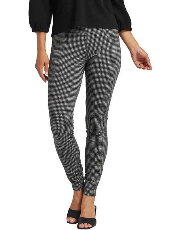 Mid Rise Leggings In Houndstooth