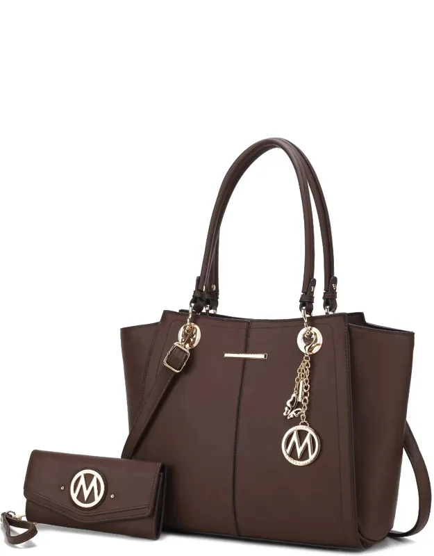 Ivy Vegan Leather Tote Handbag With Wallet