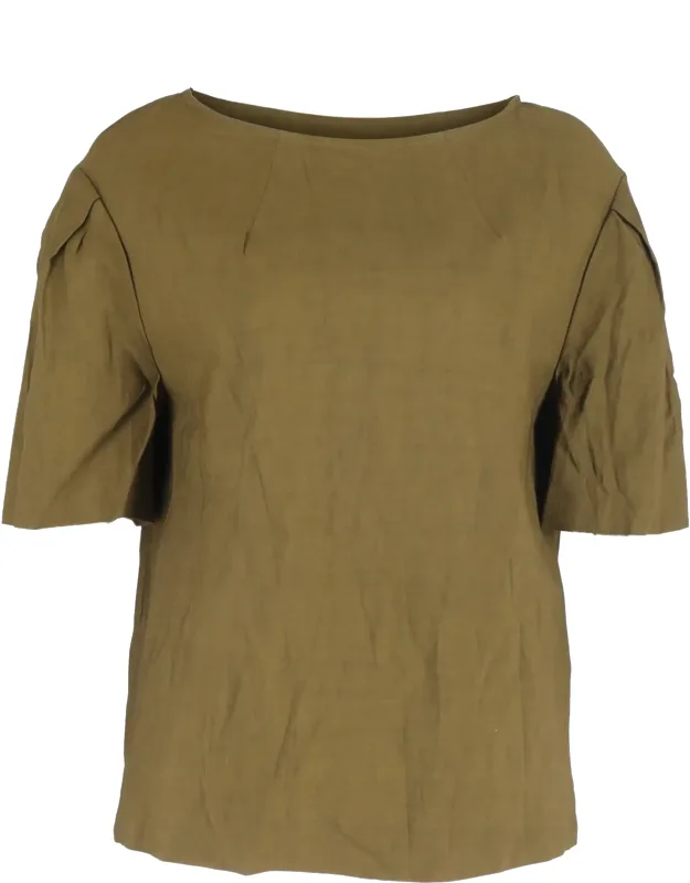 Drop Shoulder Short Sleeve Blouse