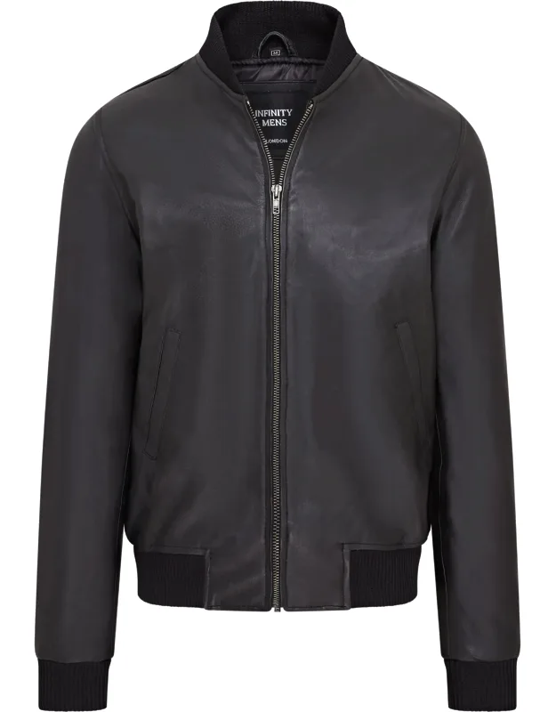 Soft Leather Ma-1 Varsity Bomber Jacket