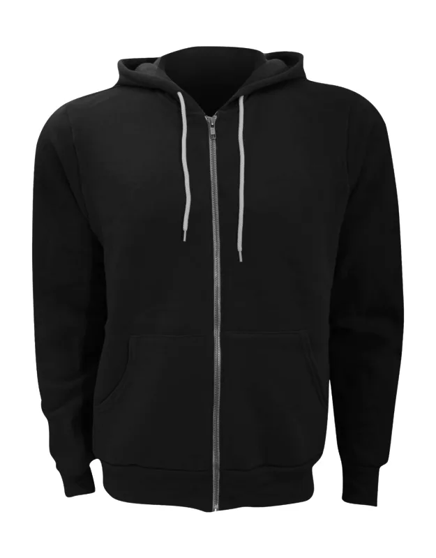 Canvas Zip-up Polycotton Fleece Hoodie With Cord And Taping