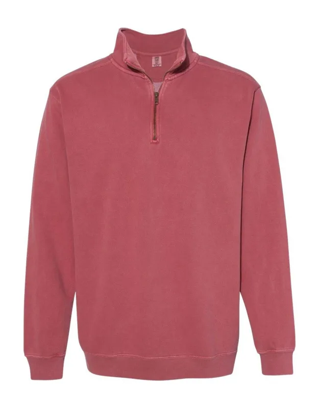 Garment-dyed Quarter Zip Sweatshirt