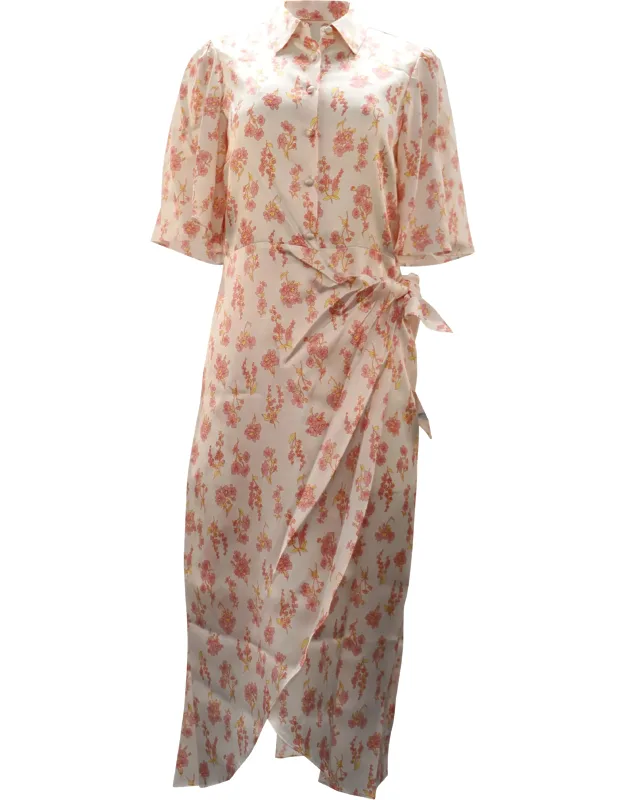 Floral Print Wrap Midi Dress