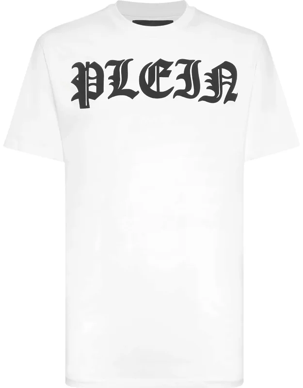 Round Neck T-shirt With Rib Knit Neckline And Two Needle Stitching