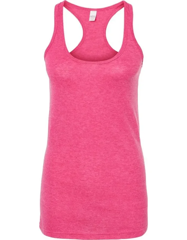 Tultex Poly-rich Racerback Tank Top With Ribbed Binding And Double Needle Stitched Hem