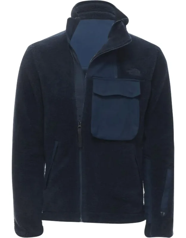 Fleece Patch Pocket Asymmetric Zip Up Jacket