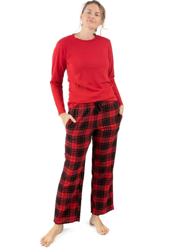 Christmas Cotton Top Flannel Pant Pajama Plaid