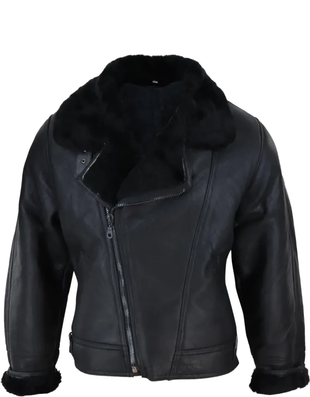 Sheepskin Cross Zip B3 Pilot Jacket
