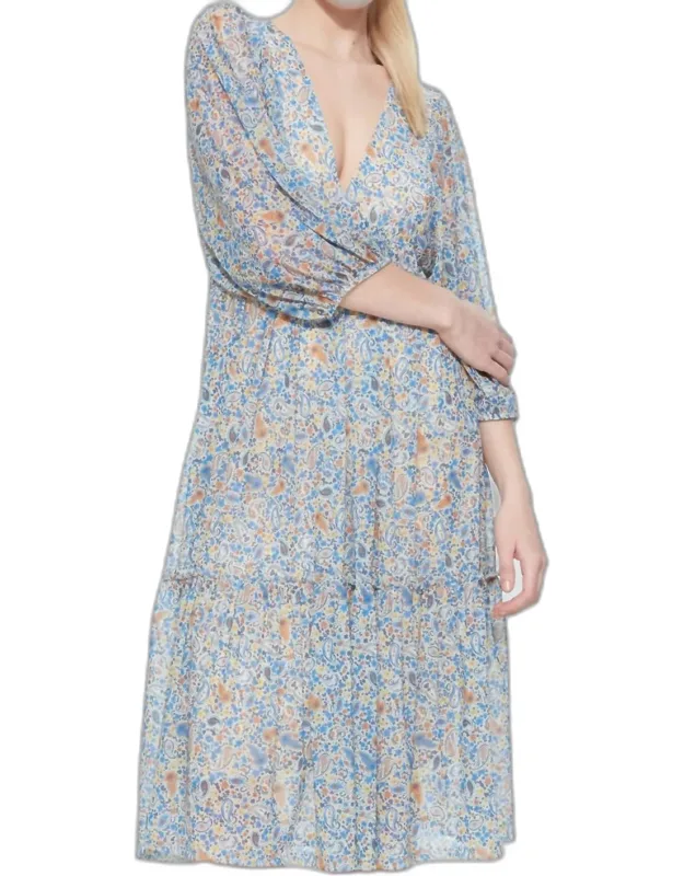Mesh Tiered Midi Dress