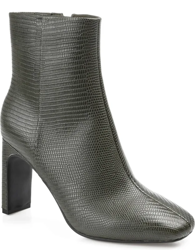 Journee Collection Tru Comfort Foam Sarla Bootie With Lizard Textured And Retro Center Seam