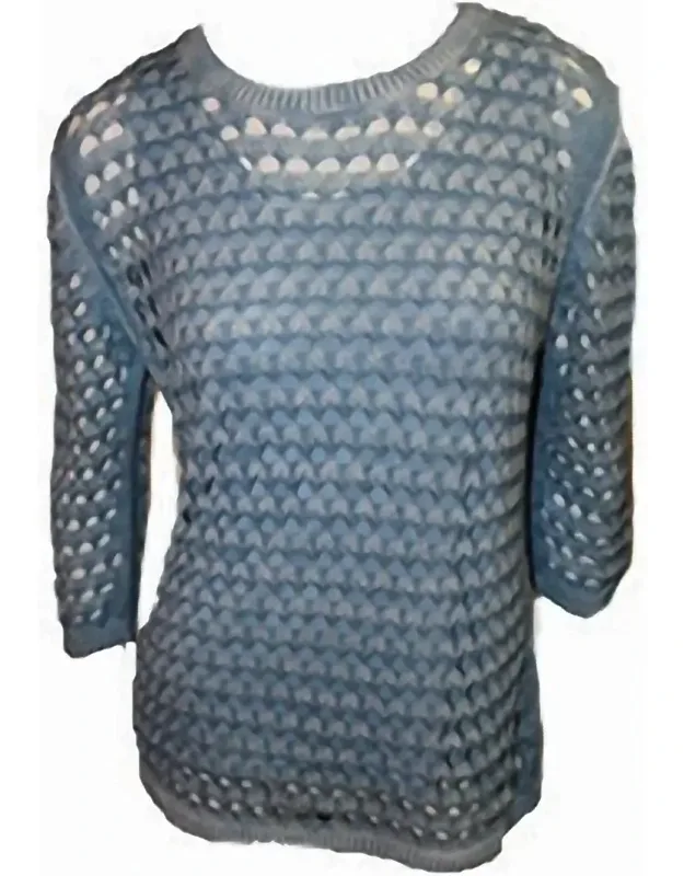 Open Stitch Pullover With Open Stitch Work And Scoop Neckline