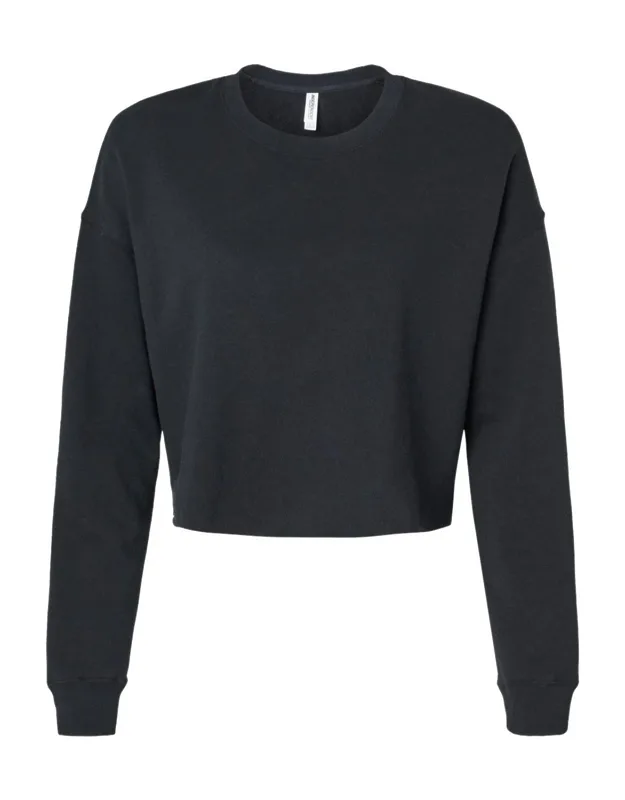 Independent Trading Co. Lightweight Cropped Crew Pullover - Pre-laundered Cotton/polyester Blend Fleece, Split Stitch Double Needle Sewing On All Seams