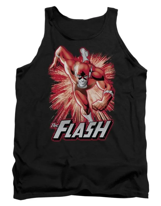Justice League Of America Flash Adult Tank Top - 100% Pre-shrunk Cotton, Officially Licensed