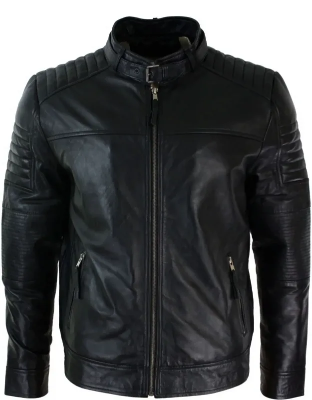 Cross Zip Biker Racer Jacket