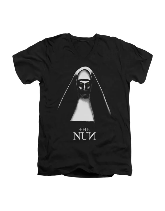 The Nun Short Sleeve V Neck Premium Cotton Tee / T-shirt, 100% Pre-shrunk Cotton