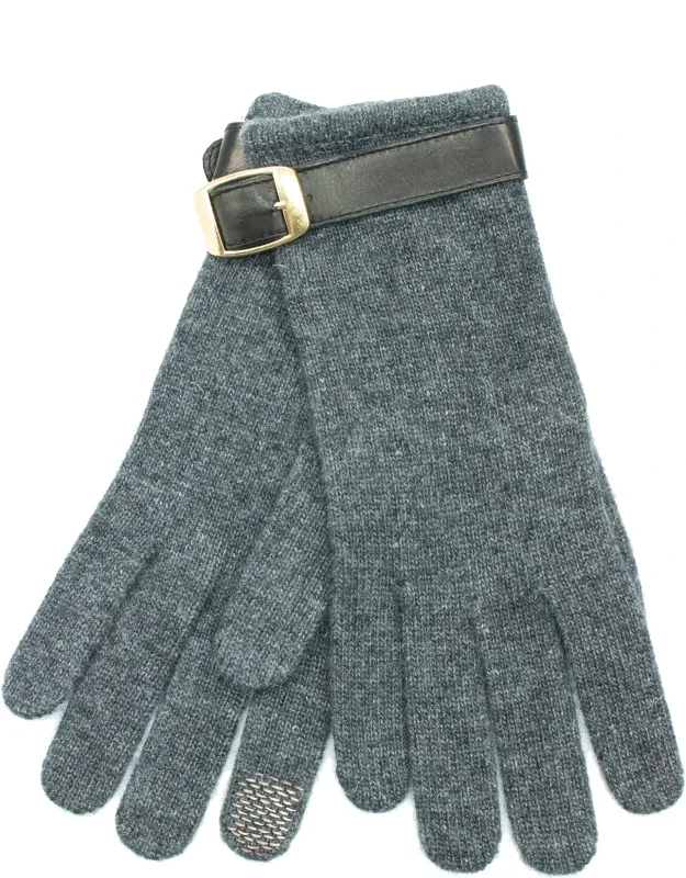 Tech Gloves With Belt And Nappa Leather Belt, Tech Thread On Index And Thumb Fingers