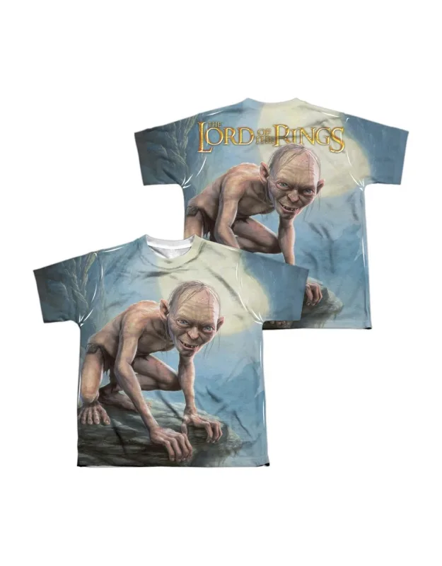 Lord Of The Rings Gollum Moon (front/back Print) Short Sleeve Tee
