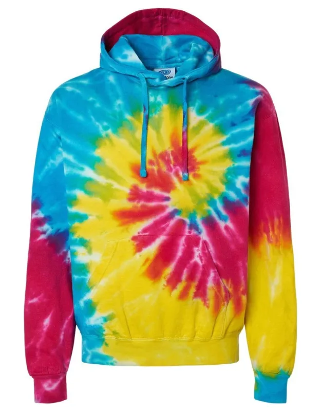 Tie-dyed Hooded Sweatshirt With Double-lined Hood And Pouch Pocket