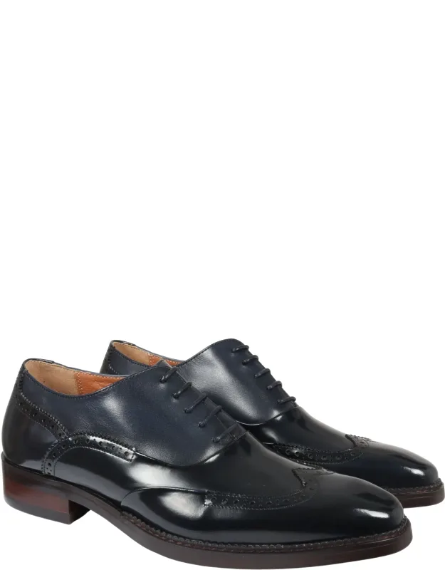 Patent Leather Lace-up Brogues