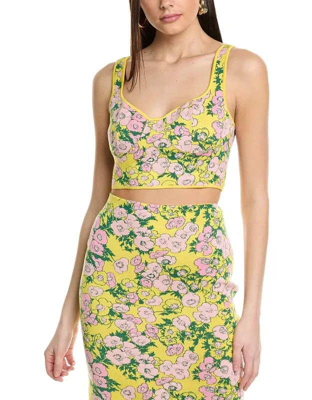 Thick Strap Bustier Silk-blend Crop Top