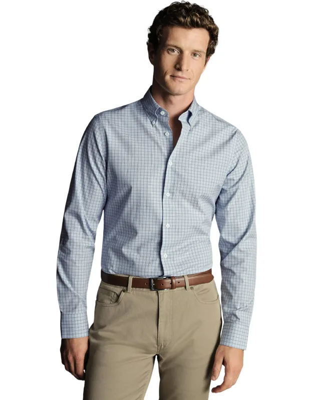 Check Non-iron Button-down Oxford Slim Fit Shirt